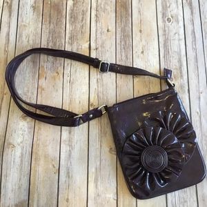 Purple Patent Leather Flower Purse